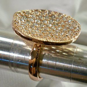 New Rare Vintage Jean Dousset RoseGold Cubic Zirconias Ring